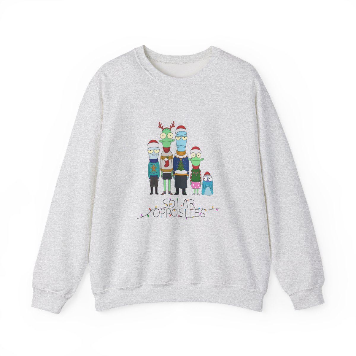 Solar Opposites Holiday Group Fleece Crewneck Sweatshirt - alternate angle 2, merchandise