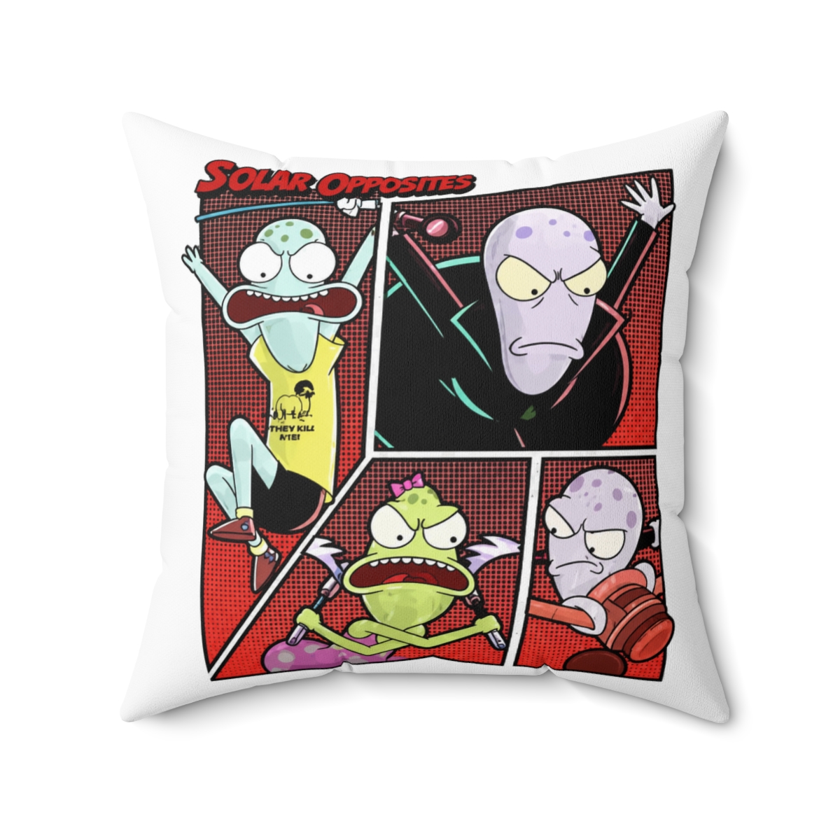 Solar Opposites Alien Family Iconic Throw Pillow - Official Accessories merchandise